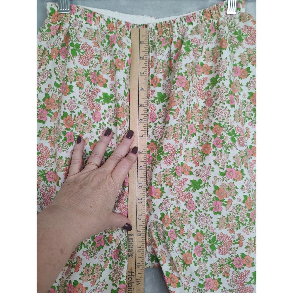 Vintage Floral Pajama Set Women's Size M Two‎ Piece Lounge Sleepwear